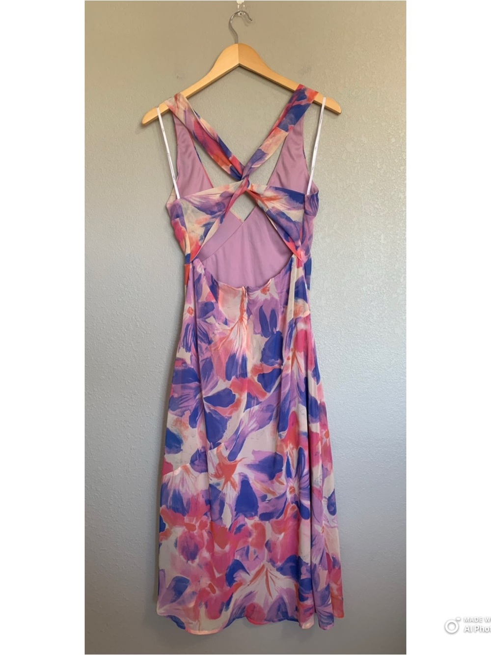 Lulu's Pink Purple Floral Midi Dress - Picture 5 of 16
